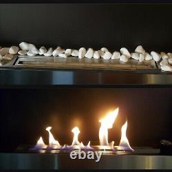 Bio Ethanol Bioethanol Fireplace Black Matt Wall 900 x 400 GLASS Modern