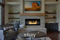 Bio Ethanol Bioethanol Fireplace Black Matt Wall 900 x 400 GLASS Modern