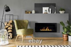 Bio Ethanol Bioethanol Fireplace Black Matt Wall 900 x 400 GLASS Modern