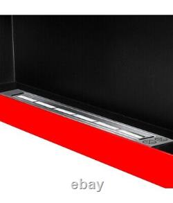 Bio Ethanol Bioethanol Fireplace Red Wall 900 x 400 GLASS Modern