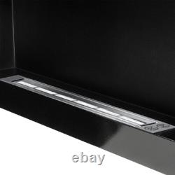 Bio Ethanol Bioethanol Fireplace Wall Black Gloss 900 x 400 GLASS Modern