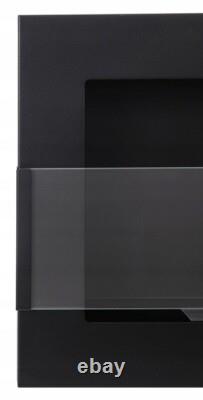 Bio Ethanol Bioethanol Fireplace Wall Black Gloss 900 x 400 GLASS Modern