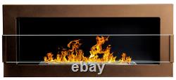 Bio Ethanol Bioethanol Fireplace Wall Bronze 900 x 400 GLASS Modern