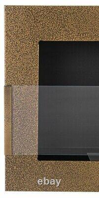 Bio Ethanol Bioethanol Fireplace Wall Bronze 900 x 400 GLASS Modern