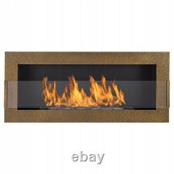 Bio Ethanol Bioethanol Fireplace Wall Bronze 900 x 400 GLASS Modern