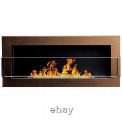 Bio Ethanol Bioethanol Fireplace Wall Bronze 900 x 400 GLASS Modern