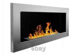 Bio Ethanol Bioethanol Fireplace Wall Stainless Steel 900 x 400 GLASS Modern