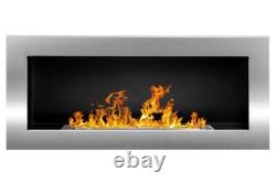 Bio Ethanol Bioethanol Fireplace Wall Stainless Steel 900 x 400 GLASS Modern
