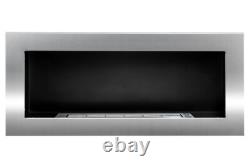 Bio Ethanol Bioethanol Fireplace Wall Stainless Steel 900 x 400 GLASS Modern