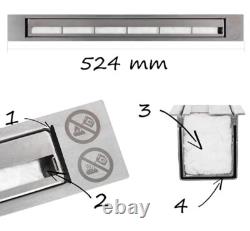 Bio Ethanol Bioethanol Fireplace Wall Stainless Steel 900 x 400 GLASS Modern