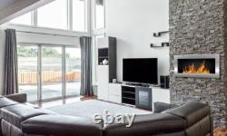 Bio Ethanol Bioethanol Fireplace Wall Stainless Steel 900 x 400 GLASS Modern