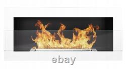 Bio Ethanol Bioethanol Fireplace White Wall 900 x 400 GLASS Modern