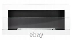 Bio Ethanol Bioethanol Fireplace White Wall 900 x 400 GLASS Modern