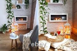 Bio Ethanol Bioethanol Fireplace White Wall 900 x 400 GLASS Modern