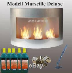 Bio Ethanol Cheminee Marseille Deluxe Argent Fireplace
