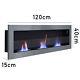 Bio Ethanol Fire 1200 X 400 Inset/wall Mounted Fireplaces Biofire Front Glass Uk