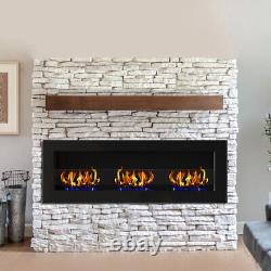 Bio Ethanol Fire 90/120/140cm Insert/Wall Recess Fireplace 2/3 Biofire Burner UK