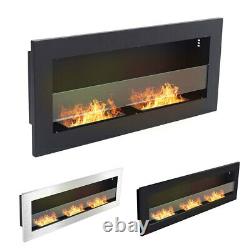 Bio Ethanol Fire BioFire Fireplace Wall Mounted / Inset Stoves with Glass Panels