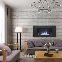 Bio Ethanol Fire Fireplace Wall Mount/Insert Warmer Stainless Steel Living Room
