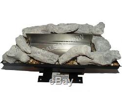 Bio Ethanol Fire Inset Fireplace With Driftwood Alternative To Electric & Gas