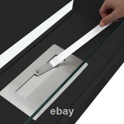 Bio Ethanol Fire Table/Freestanding Biofire Fireplace Metal Glass Burner Indoor