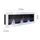 Bio Ethanol Fire Wall Mounted/inset Fireplace Biofire Real Flame Wit Glass White