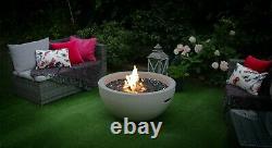 Bio Ethanol Firepit Outdoor Patio Heater Large Fireplace + Black Mirrored Glass