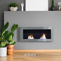 Bio Ethanol Fireplace 2 Burners Warmer Wall Mounted Insert Biofire Heater Stove