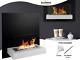 Bio Ethanol Fireplace 45x45 Wall-mounted Board Black/white Matt Set