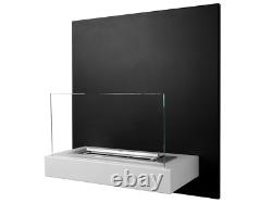 Bio Ethanol Fireplace 45x45 Wall-Mounted Board Black/White Matt Set