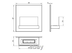 Bio Ethanol Fireplace 45x45 Wall-Mounted Board Black/White Matt Set