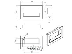 Bio Ethanol Fireplace 650x400 SLIM Wall-Mounted With Glass Black Matt