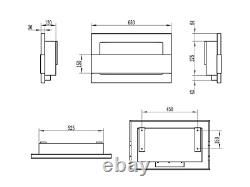 Bio Ethanol Fireplace 650x400 Wall-Mounted With glass White Gloss Set