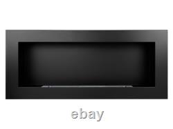 Bio Ethanol Fireplace 900x400 Wall-Mounted Black Matt Set