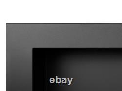 Bio Ethanol Fireplace 900x400 Wall-Mounted Black Matt Set