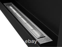 Bio Ethanol Fireplace 900x400 Wall-Mounted Black Matt Set