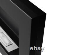 Bio Ethanol Fireplace 900x400 Wall-Mounted Black Matt Set