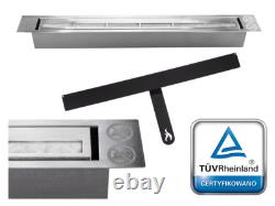 Bio Ethanol Fireplace 900x400 Wall-Mounted Black Matt Set