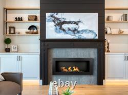 Bio Ethanol Fireplace 900x400 Wall-Mounted Black Matt Set