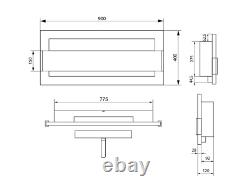 Bio Ethanol Fireplace 900x400 Wall-Mounted With Glass White Gloss Set