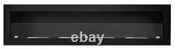 Bio Ethanol Fireplace Bioethanol Fire Wall Mounted 1800 x 40 Matt Black 180cm
