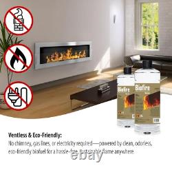 Bio Ethanol Fireplace Bioethanol Fire Wall Mounted 1800 x 40 Matt Black 180cm