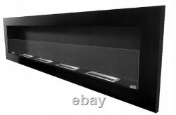 Bio Ethanol Fireplace Bioethanol Fire Wall Mounted Matt Black 160cm 1600mm
