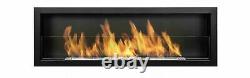 Bio Ethanol Fireplace Biofire B2C 1200x400 Black 1 long burner 90cm + GLASS