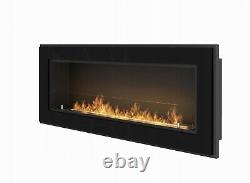 Bio Ethanol Fireplace Biofire Fire 1200 BLACK SIMPLE fire Frame Glass 120cm 1.2m