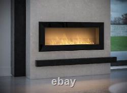 Bio Ethanol Fireplace Biofire Fire 1200 BLACK SIMPLE fire Frame Glass 120cm 1.2m