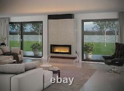 Bio Ethanol Fireplace Biofire Fire 1200 BLACK SIMPLE fire Frame Glass 120cm 1.2m