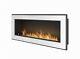 Bio Ethanol Fireplace Biofire Fire 1200 White Simple Fire Frame Glass 120cm 1.2m