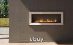 Bio Ethanol Fireplace Biofire Fire 1200 WHITE SIMPLE fire Frame Glass 120cm 1.2m
