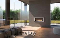 Bio Ethanol Fireplace Biofire Fire 1200 WHITE SIMPLE fire Frame Glass 120cm 1.2m